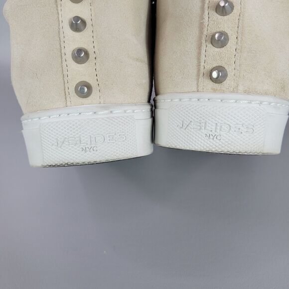 J/SLIDES Leslie Shearling Trim Suede Leather Mid Top Sneakers Size 7 Women's - Picture 12 of 15